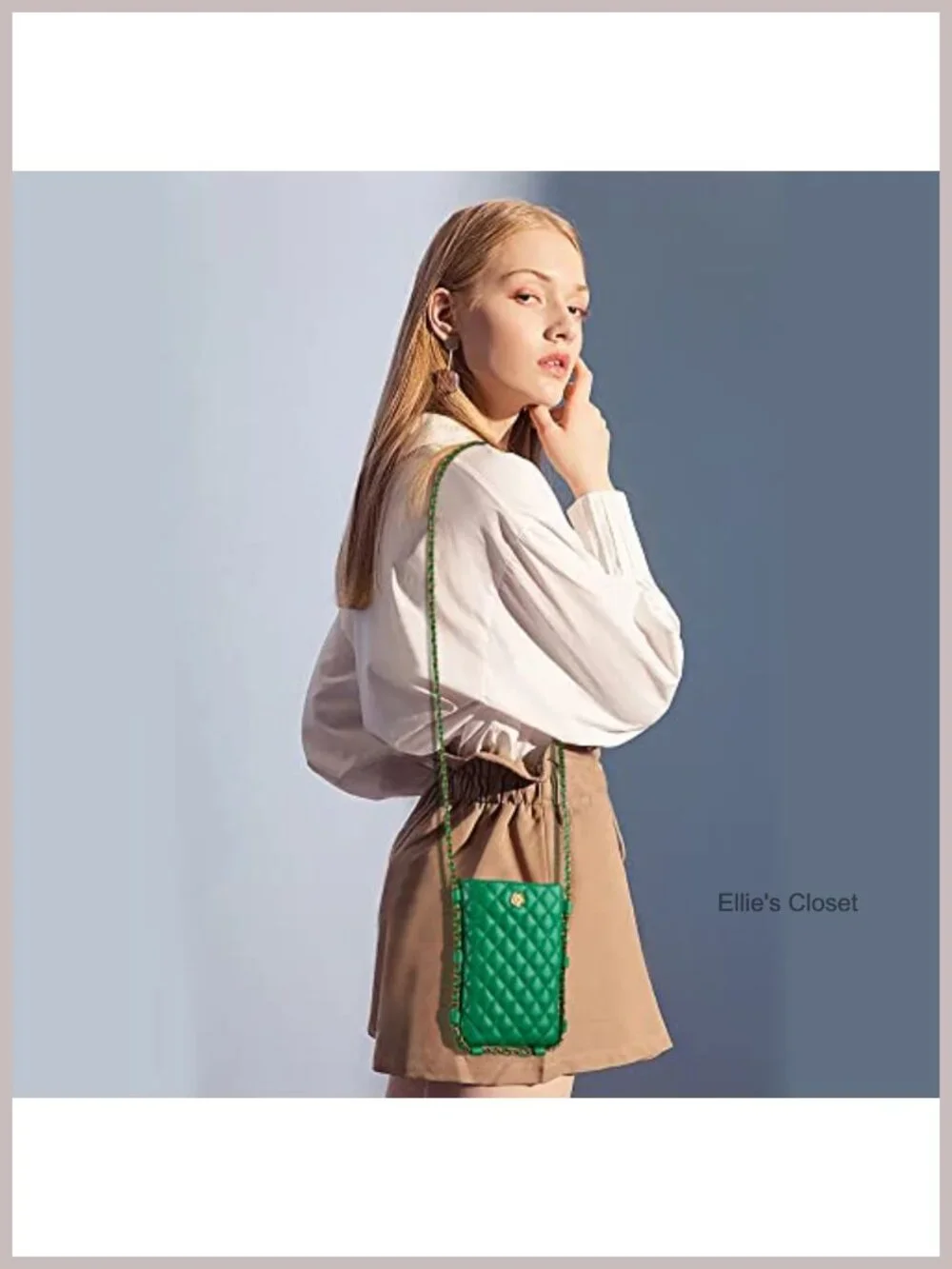 Quilted Crossbody Phone Purse with Strap, Small Wallet Bag for Women